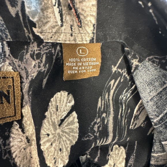 Magellan Sportswear Men's Short Sleeve Button Up Shirt Fishing Print Mens Size L - Picture 11 of 13